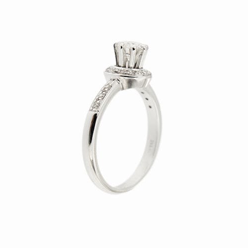 Bague Bague solitaire - Diamants taille brillant en or blanc 18 kt 0,84 ct 58 Facettes 36977