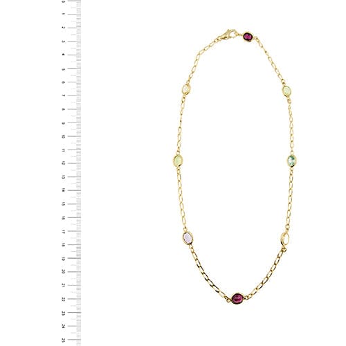 Collier Collier ras-de-cou maille cheval en or jaune 18 ct avec pierres colorées 58 Facettes 36994