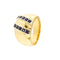 Bague Bague jonc bombée en or jaune et or blanc 18 ct avec saphirs 58 Facettes 37051