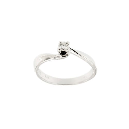 Bague 56 Damiani - Bague solitaire en or blanc 18 carats et diamant 58 Facettes 37094