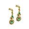 Boucles d'oreilles Boucles d'oreilles pendantes fleur en or jaune 18 ct, émeraudes et diamants 58 Facettes 37119