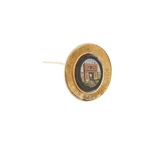 Broche Broche ovale en or jaune 18 ct à micromosaïque 58 Facettes 37262