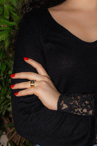 Bague 56 Bague en or jaune 18 carats avec saphir ovale et diamants 58 Facettes 3726308CN