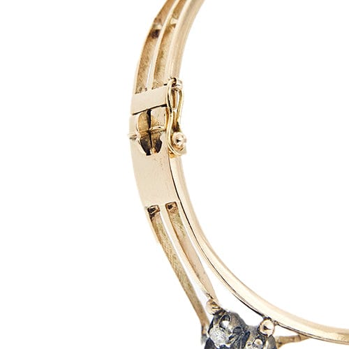 Bracelet Bracelet rigide émaillé en or rose 14 kt avec diamants 58 Facettes 37288