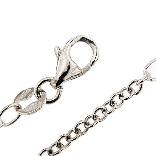 Collier Faraone - Collier maille rolò en or blanc 18 kt et diamants 58 Facettes 37410