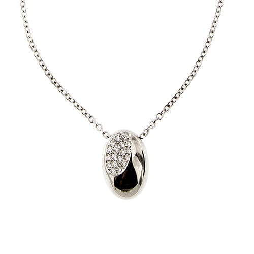 Collier Faraone - Collier maille rolò en or blanc 18 kt et diamants 58 Facettes 37410