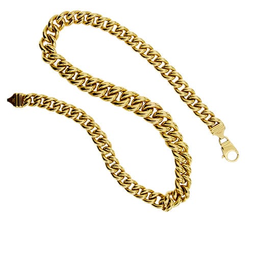 Collier Collier maille gourmette bombée dégradée en or jaune 18 ct 58 Facettes 37423