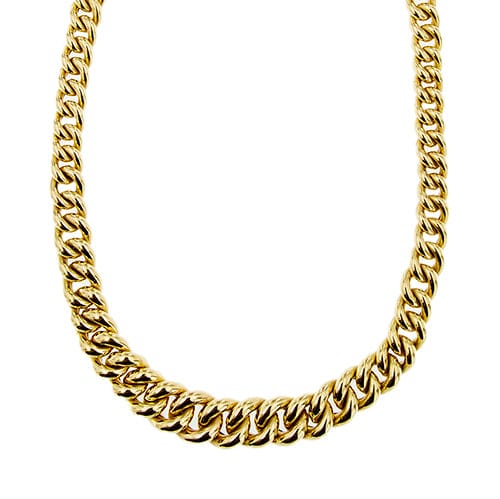 Collier Collier maille gourmette bombée dégradée en or jaune 18 ct 58 Facettes 37423