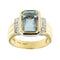 Bague Bague - Aigue-marine et diamants en or jaune et blanc 18 kt 58 Facettes 37500