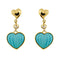 Boucles d'oreilles Damiani - Boucles d’oreilles cœur pendantes en or jaune avec diamants et turquoises 58 Facettes 37515