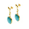 Boucles d'oreilles Damiani - Boucles d’oreilles cœur pendantes en or jaune avec diamants et turquoises 58 Facettes 37515