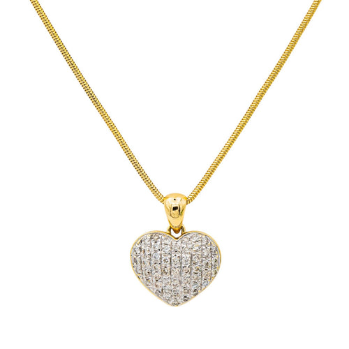 Collier Collier cœur en or jaune 18 carats et diamants 58 Facettes 3754273CN