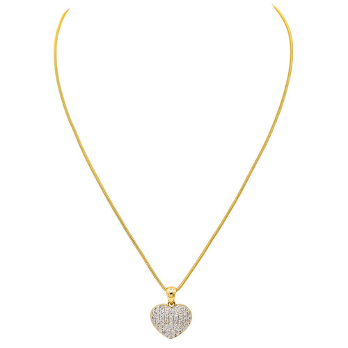 Collier Collier cœur en or jaune 18 carats et diamants 58 Facettes 3754273CN