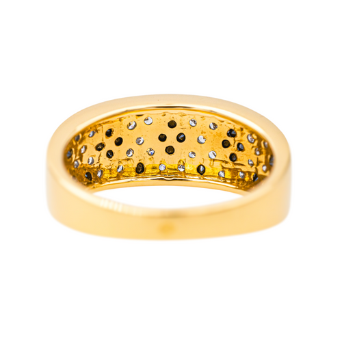 Bague 54 Bague en or jaune 18 carats pavée de diamants 58 Facettes 3754992CN