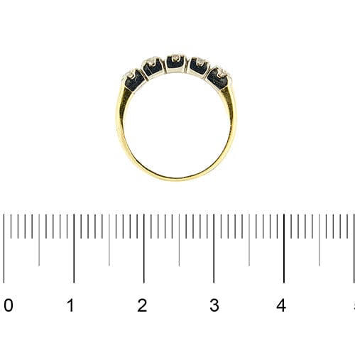 Bague Bague rivière - 5 diamants 0,80 ct en or jaune et blanc 18 kt 58 Facettes 37551