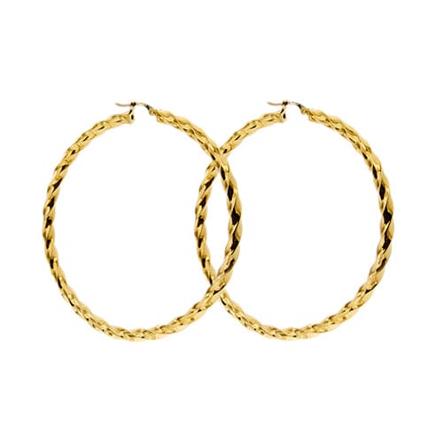 Boucles d'oreilles Boucles d’oreilles créoles en or jaune 18 ct 58 Facettes 37640