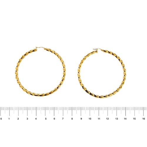 Boucles d'oreilles Boucles d’oreilles créoles en or jaune 18 ct 58 Facettes 37640