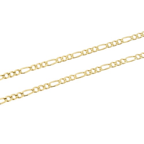 Collier Chini - Collier maille Figaro 3+1 en or jaune 18 ct 58 Facettes 37642