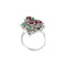 Bague Bague en or blanc 14 carats avec rubis, émeraudes et diamants 58 Facettes 37784