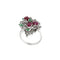 Bague Bague en or blanc 14 carats avec rubis, émeraudes et diamants 58 Facettes 37784