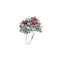 Bague Bague en or blanc 14 carats avec rubis, émeraudes et diamants 58 Facettes 37784