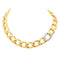Collier Collier gourmette en or jaune et or blanc 18 carats avec diamants 58 Facettes 3779209CN