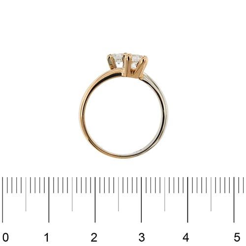 Bague Bague contrarié en or rose et or blanc 18 kt avec diamants 58 Facettes 37802