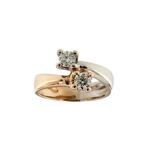 Bague Bague contrarié en or rose et or blanc 18 kt avec diamants 58 Facettes 37802