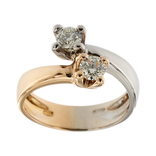 Bague Bague contrarié en or rose et or blanc 18 kt avec diamants 58 Facettes 37802