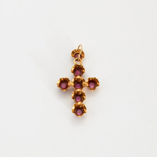 Pendentif Pendentif "Croix" Or Jaune et Améthystes 58 Facettes DV0425-1