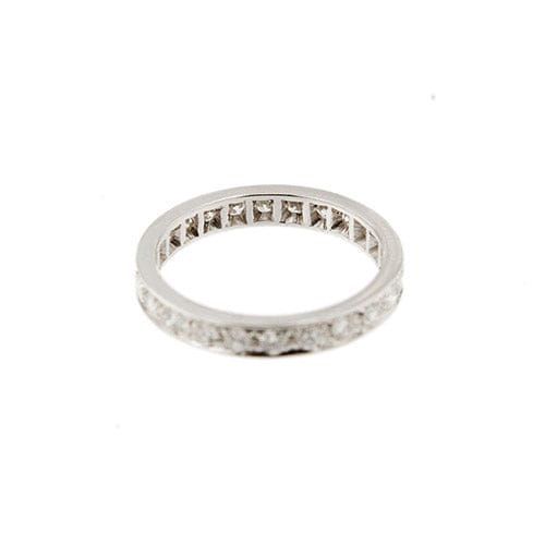 Bague 53 Alliance éternité - Bague en or blanc 18 carats et diamants 1,20 ct 58 Facettes 37862