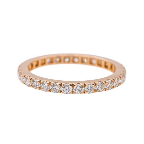 Bague 55 Alliance - Bague en or rose 18 carats et diamants 58 Facettes 3794356RV
