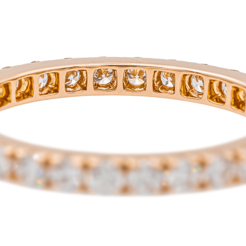 Bague 55 Alliance - Bague en or rose 18 carats et diamants 58 Facettes 3794356RV