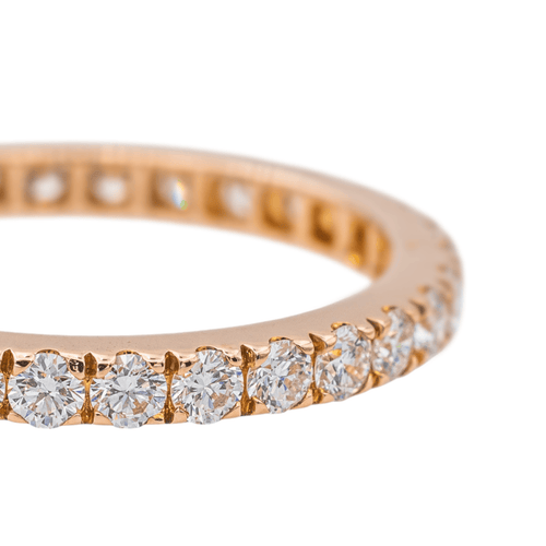 Bague 55 Alliance - Bague en or rose 18 carats et diamants 58 Facettes 3794356RV