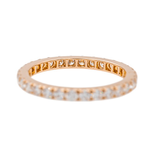 Bague 55 Alliance - Bague en or rose 18 carats et diamants 58 Facettes 3794356RV