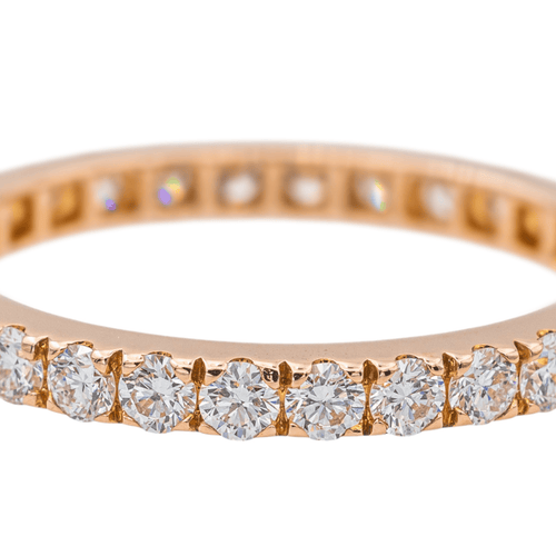 Bague 55 Alliance - Bague en or rose 18 carats et diamants 58 Facettes 3794356RV