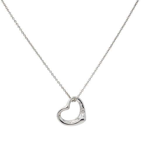 Collier Tiffany & Co - Collier Open Heart en or blanc 18 carats et diamants 58 Facettes 3797977RV