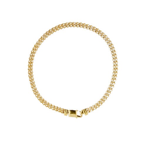 Bracelet Unoaerre - Bracelet maille queue de renard en or jaune 18 ct 58 Facettes 38032