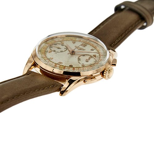 Montre Longines - Montre chronographe vintage en or rose 18 ct 58 Facettes 38045