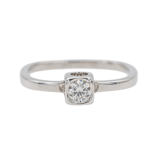 Bague 51 Dinh Van Le Cube - Bague solitaire en or blanc avec diamant 58 Facettes 3823482RV