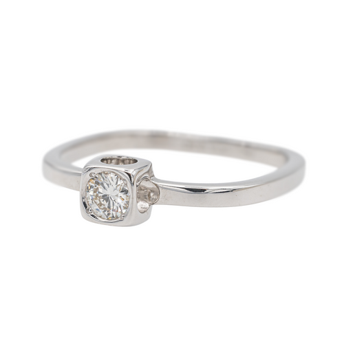 Bague 51 Dinh Van Le Cube - Bague solitaire en or blanc avec diamant 58 Facettes 3823482RV