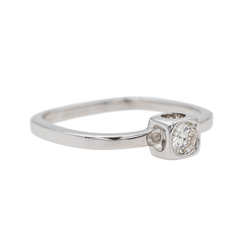 Bague 51 Dinh Van Le Cube - Bague solitaire en or blanc avec diamant 58 Facettes 3823482RV