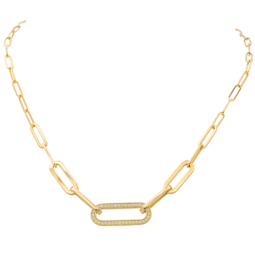Collier Dinh Van Maillon - Collier taille L en or jaune et diamants 58 Facettes 3824007CN
