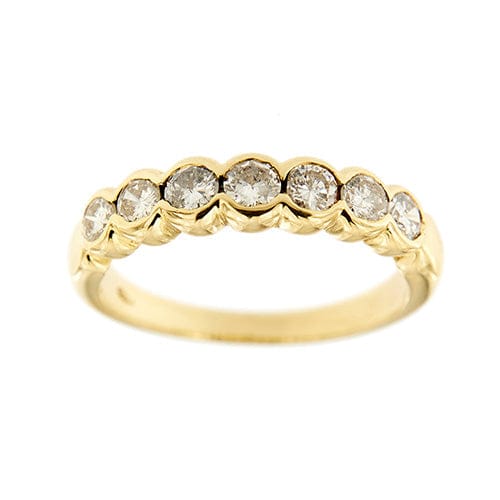 Bague 52 Bague demi-alliance riviera en or jaune 18 carats et diamants 0,58 ct 58 Facettes 38450