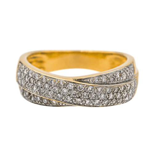 Bague 54 Bague en or jaune 18 carats sertie de diamants 58 Facettes 3855439CN