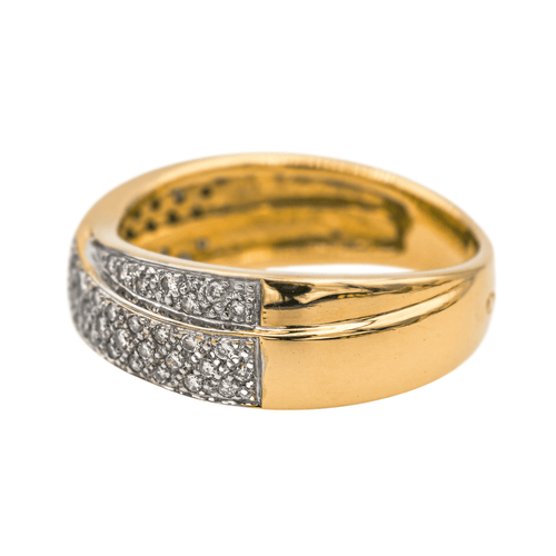 Bague 54 Bague en or jaune 18 carats sertie de diamants 58 Facettes 3855439CN