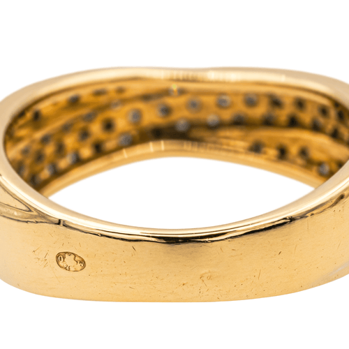 Bague 54 Bague en or jaune 18 carats sertie de diamants 58 Facettes 3855439CN