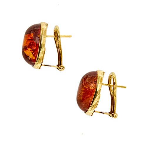 Boucles d'oreilles Boucles d’oreilles loup en or jaune 18 ct et ambre 58 Facettes 38578