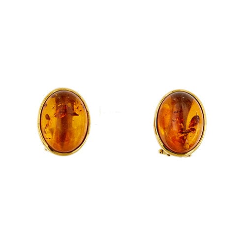 Boucles d'oreilles Boucles d’oreilles loup en or jaune 18 ct et ambre 58 Facettes 38578