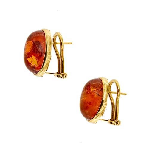 Boucles d'oreilles Boucles d’oreilles loup en or jaune 18 ct et ambre 58 Facettes 38578